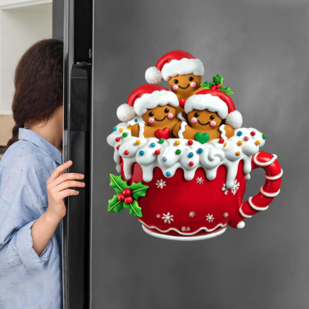 Merry Christmas - Personalized Gingerbread Family Decal