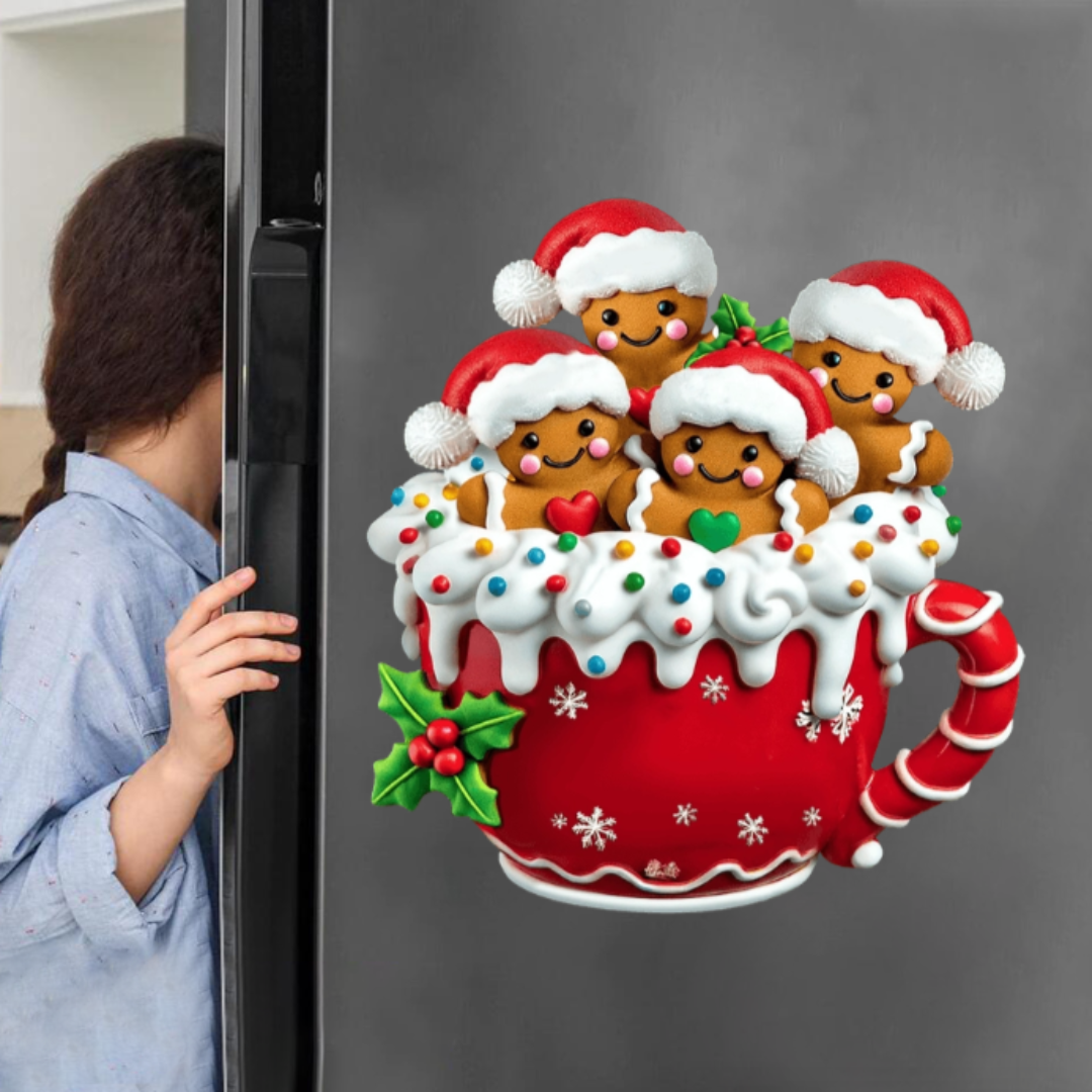 Merry Christmas - Personalized Gingerbread Family Decal