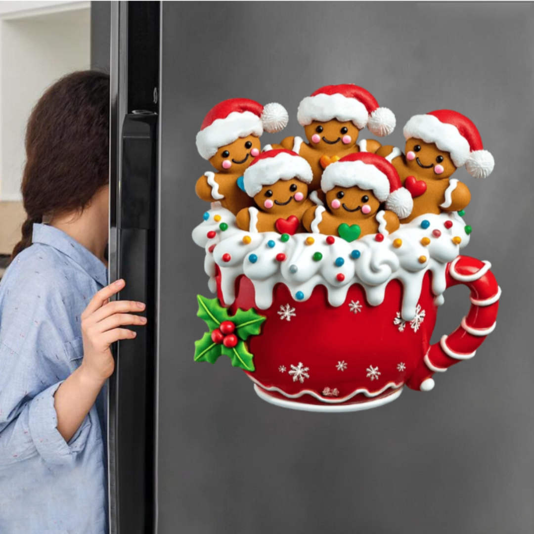 Merry Christmas - Personalized Gingerbread Family Decal