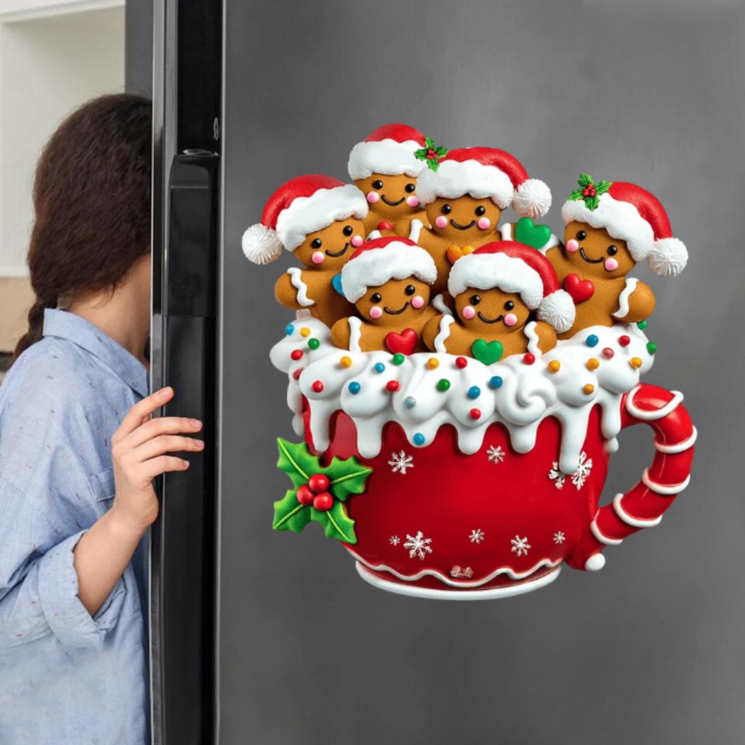 Merry Christmas - Personalized Gingerbread Family Decal