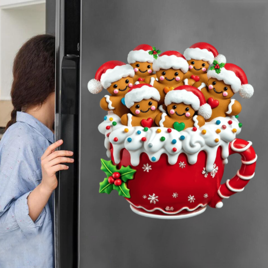 Merry Christmas - Personalized Gingerbread Family Decal