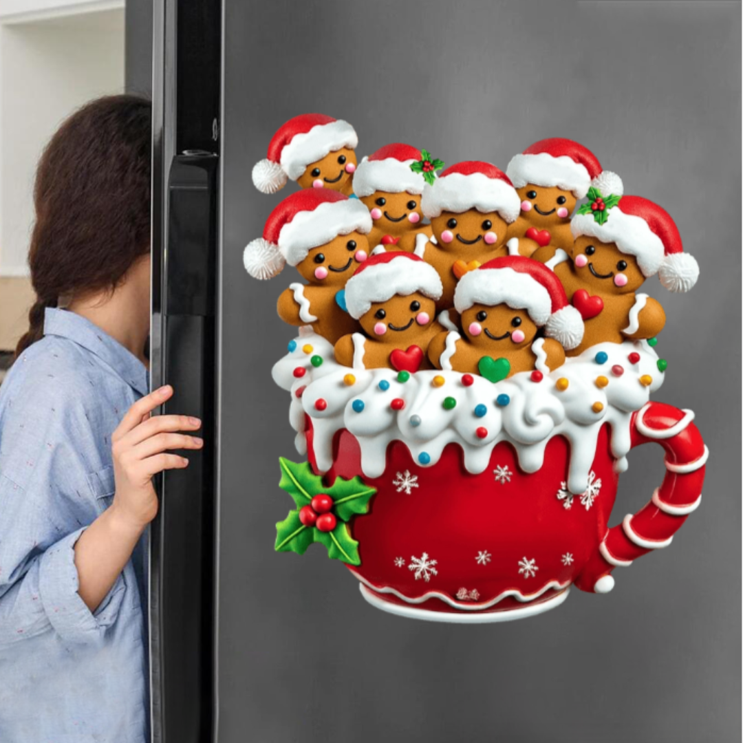 Merry Christmas - Personalized Gingerbread Family Decal