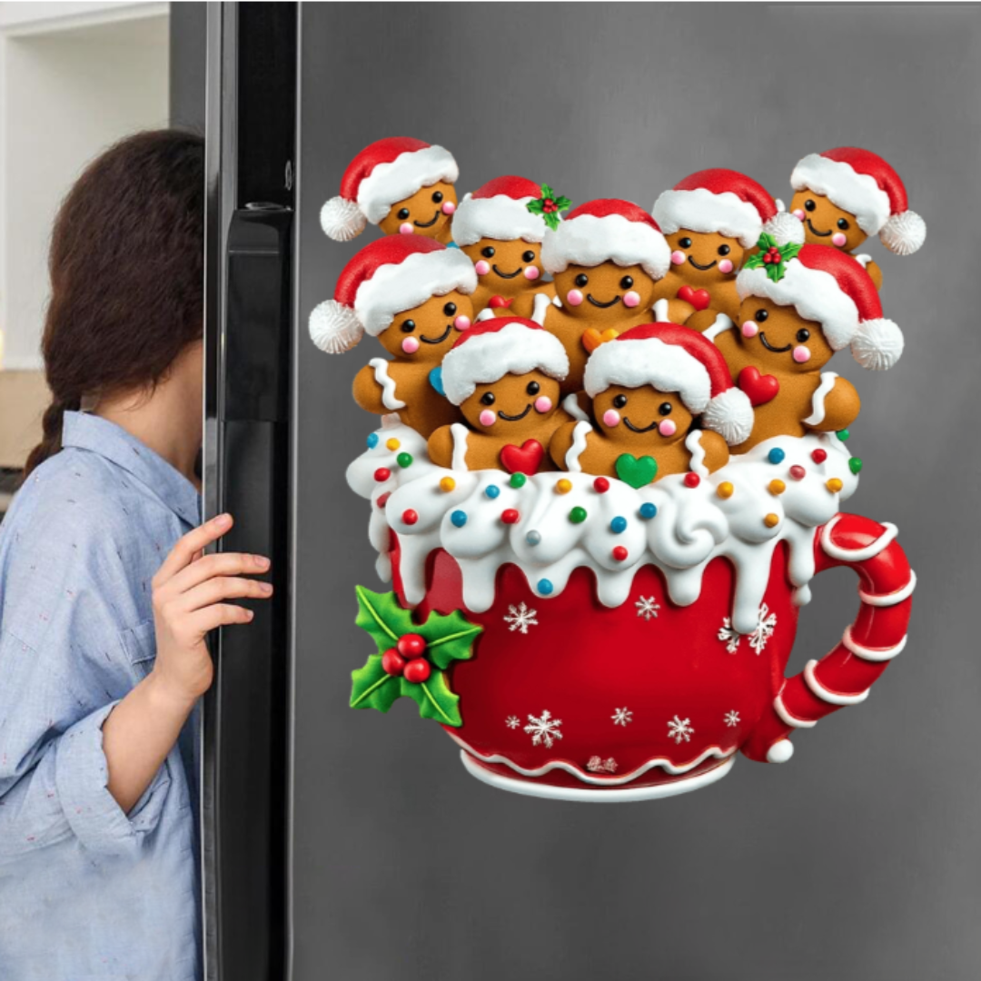 Merry Christmas - Personalized Gingerbread Family Decal