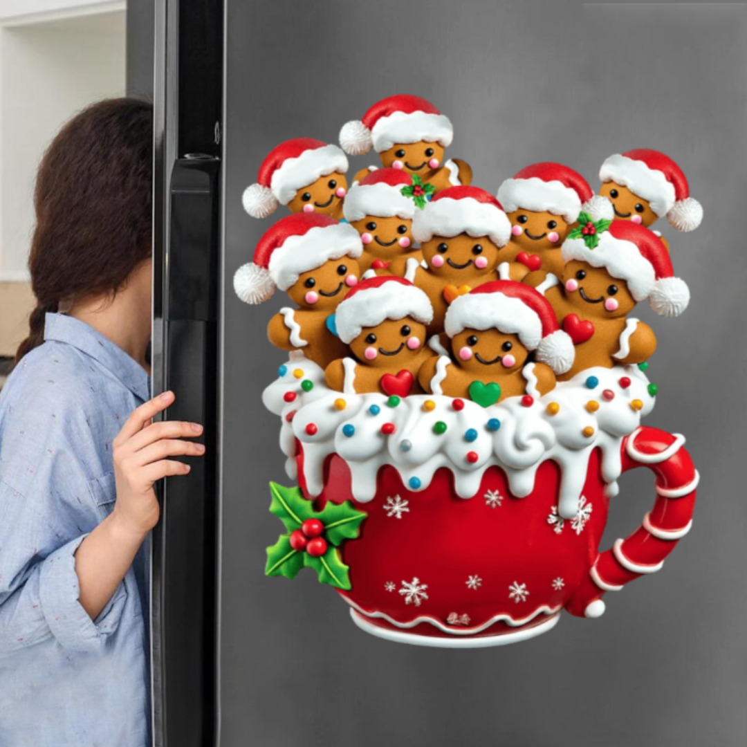 Merry Christmas - Personalized Gingerbread Family Decal