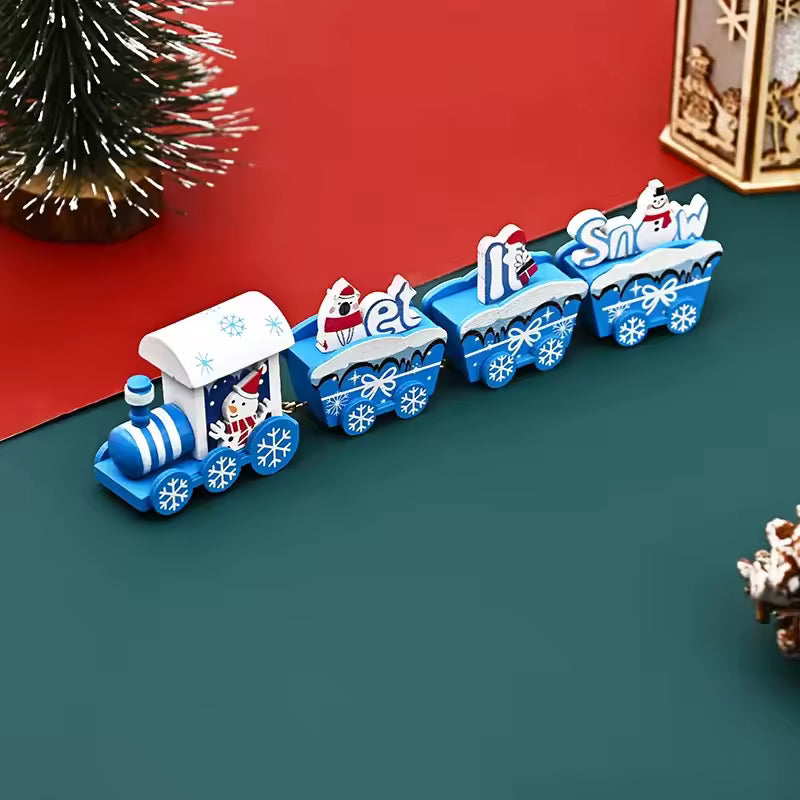 Decoration Small wooden Christmas train