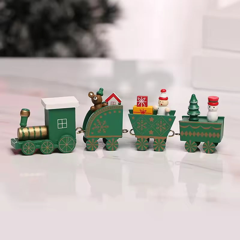 Decoration Small wooden Christmas train