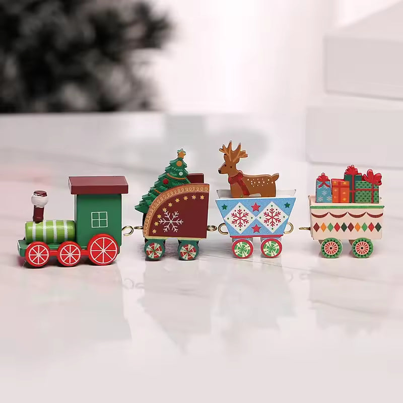 Decoration Small wooden Christmas train