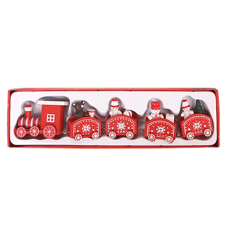 Decoration Small wooden Christmas train