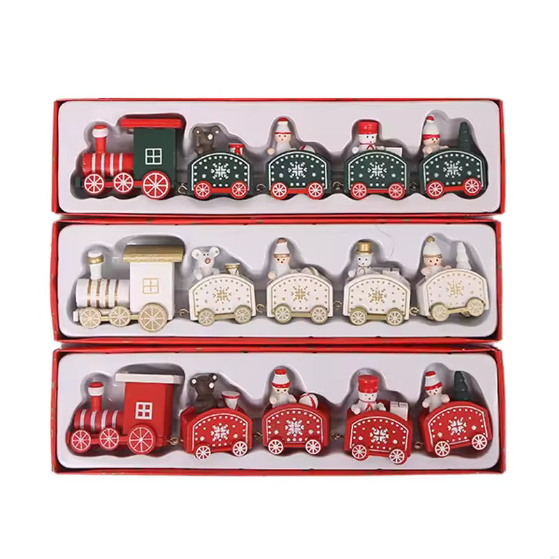 Decoration Small wooden Christmas train