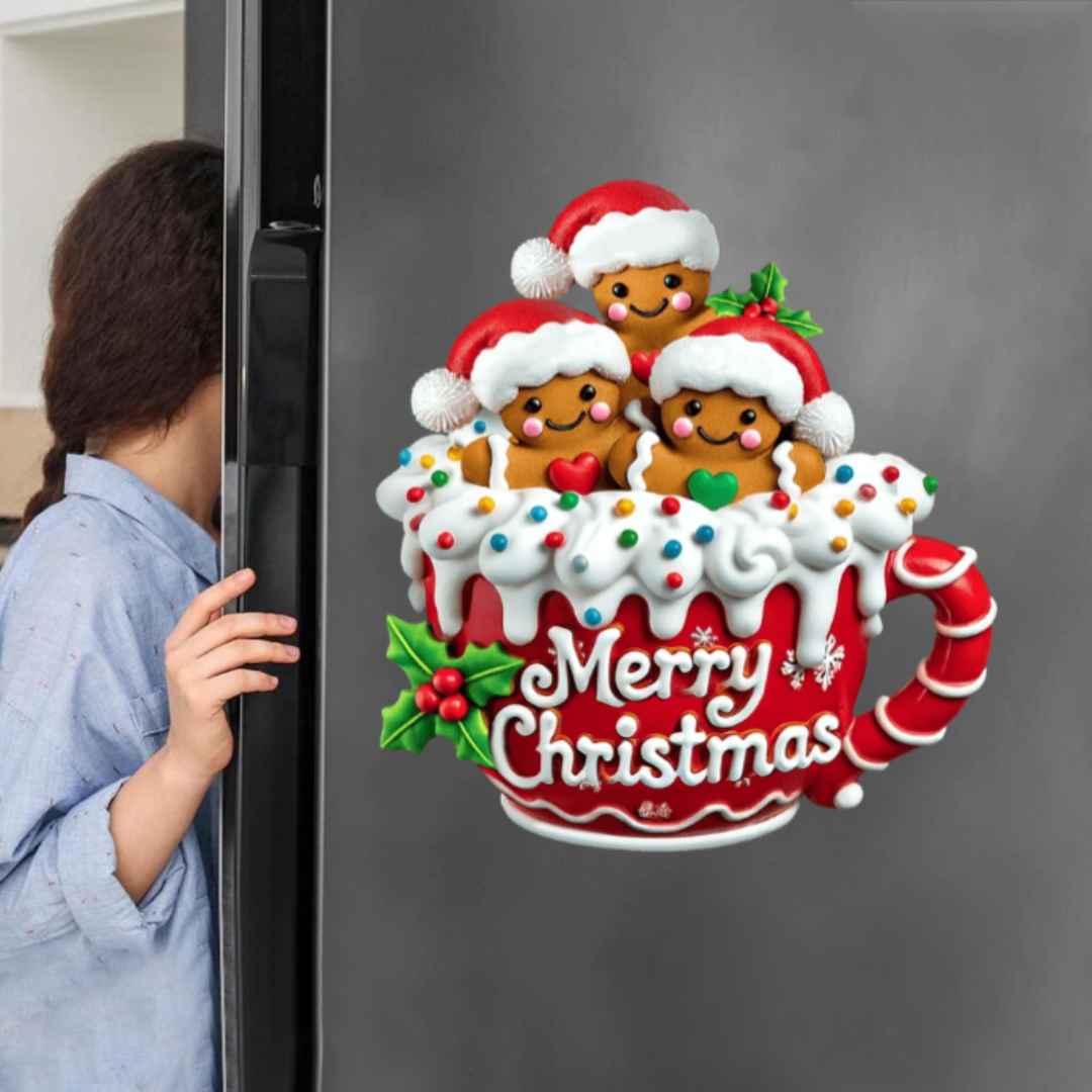 Merry Christmas - Personalized Gingerbread Family Decal
