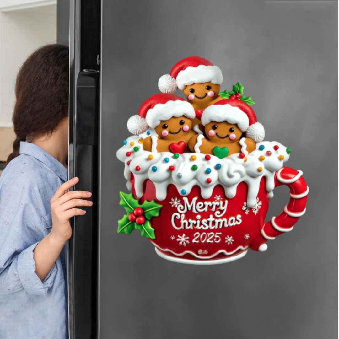 Merry Christmas - Personalized Gingerbread Family Decal