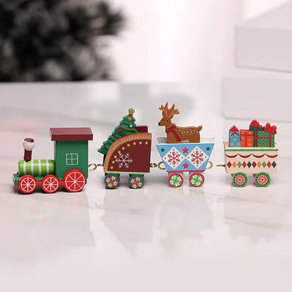 Decoration Small wooden Christmas train