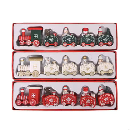 Decoration Small wooden Christmas train