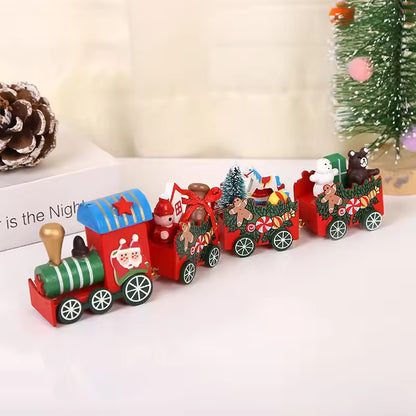 Decoration Small wooden Christmas train