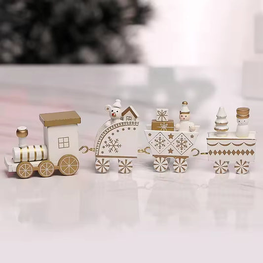 Decoration Small wooden Christmas train