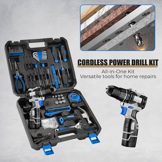 DEKO 8V Cordless Drill Set – 126-Piece Home Tool Kit With Storage Case, DIY Power Tools For Fence Work, Home Décor, Furniture Assembly & Everyday Repairs